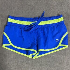 Aeropostale Blue and Neon Green Athletic Shorts